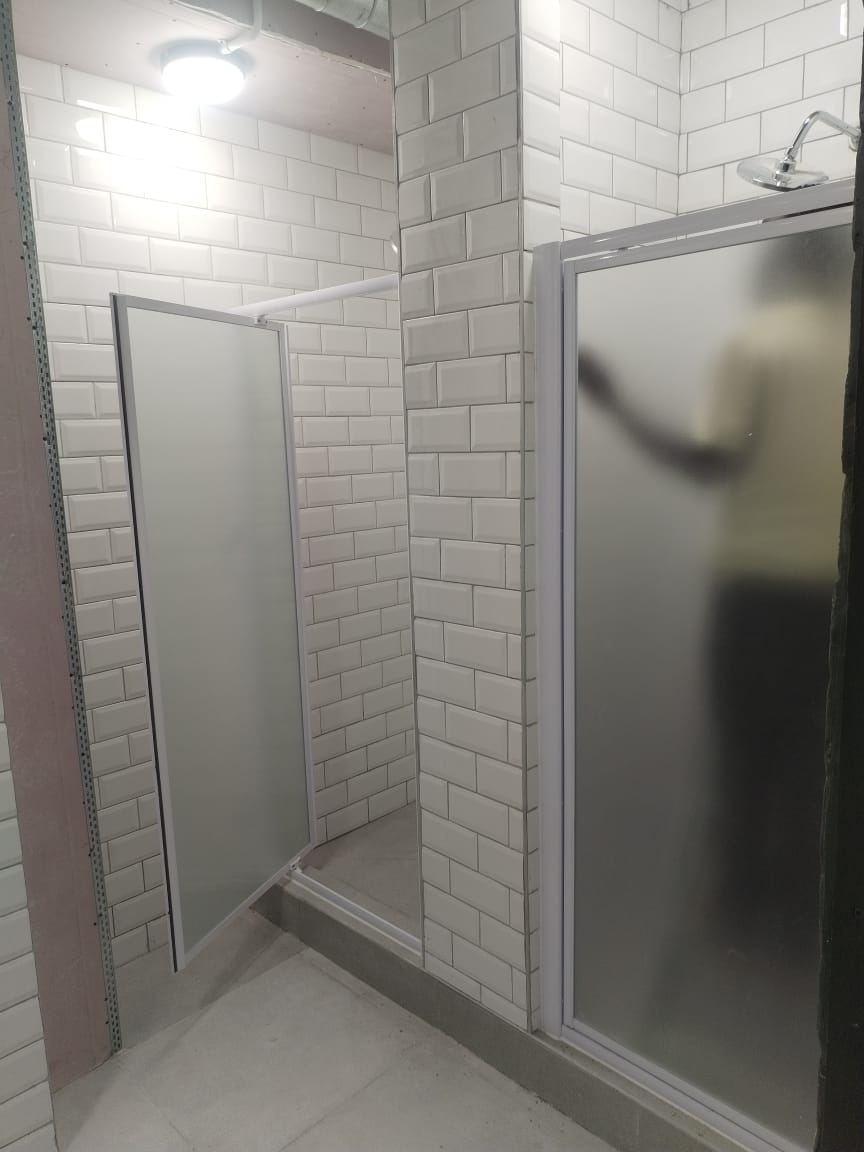 Shower installation in progress